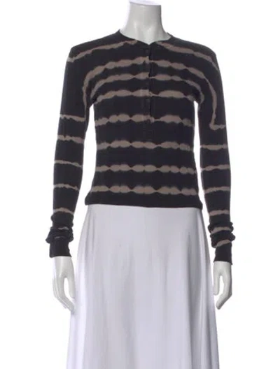 Pre-owned Lamade Tie-dye Print Crew Neck Top In Black