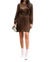 LAMADE UNFORGETTABLE SILKY BELTED DRESS IN ARMY