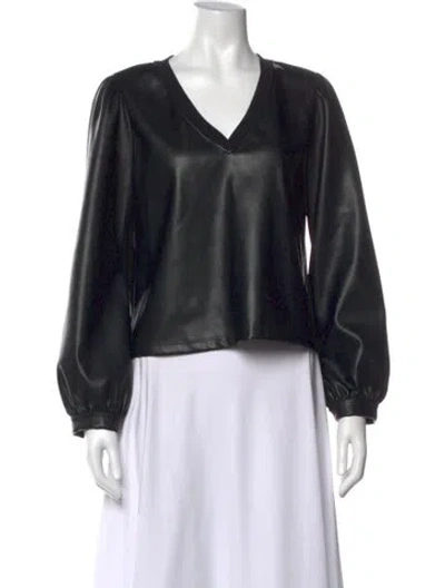 Pre-owned Lamade V-neck Long Sleeve Top In Black
