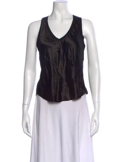 Pre-owned Lamade V-neck Sleeveless Top In Black