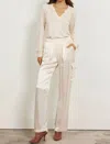 Lamade Wide Silky Cargo Long Pant In Dove In Grey