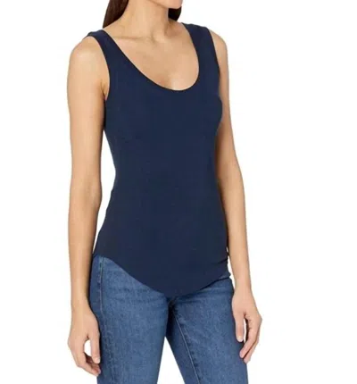 Lamade You Rib Scoop Tank In Dark Night In Blue