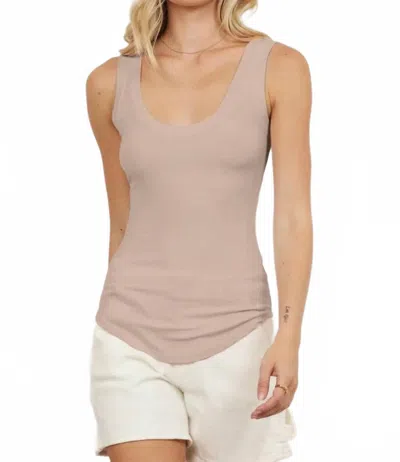Lamade You Rib Scoop Tank In Sand In Neutral