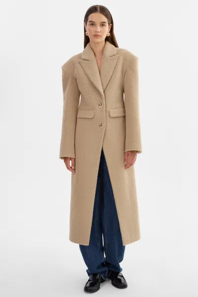 Lamarque Aaliyah Hourglass Textured Coat In Brown