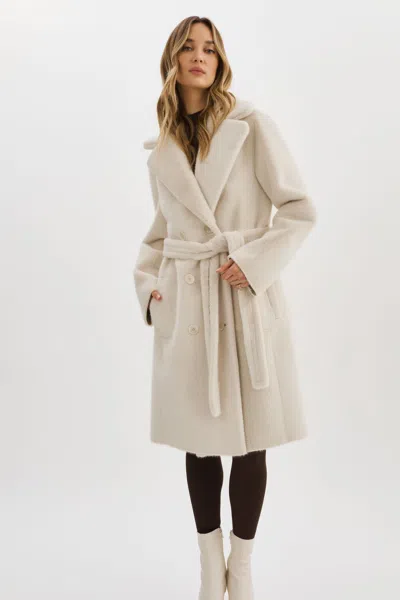 Lamarque Abigail Reversible Faux Shearling Coat In Neutral