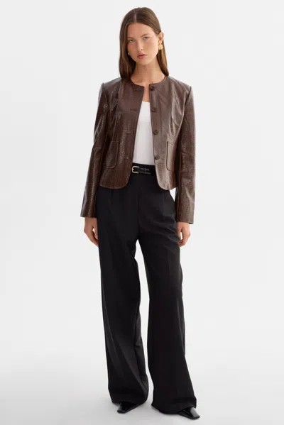 Lamarque Agnes Faux Leather Croco Jacket