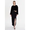 Lamarque Ainslee Lurex Knit Maxi Skirt In Black