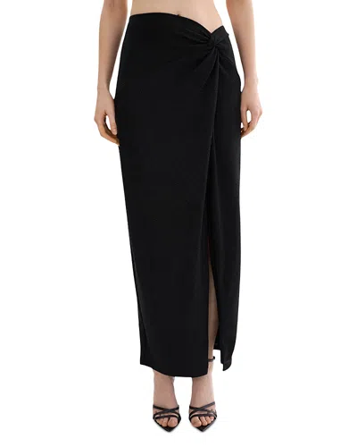 Lamarque Ainslee Twist Front Maxi Skirt In Black