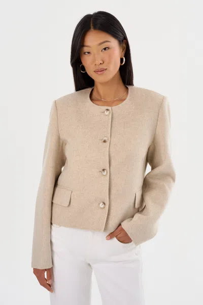 Lamarque Alessia Double Face Wool Jacket In Neutral