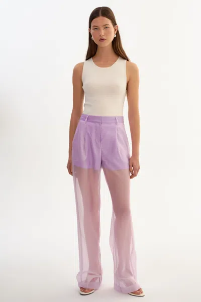 Lamarque Aloma Sheer Organza Pants In Brown