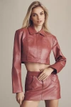 Lamarque Amara Leather Micro Mini Skirt In Pink