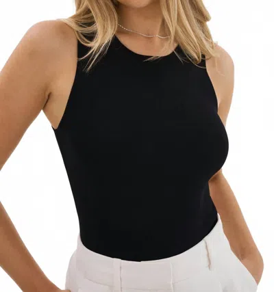Lamarque Ambra Rib Knit Tank Top In Black