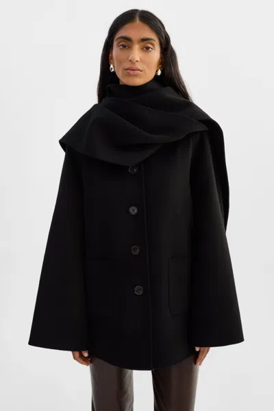 Lamarque Anca Wool Scarf Jacket In Black