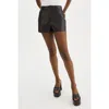 Lamarque Anika Leather High-waisted Shorts In Black