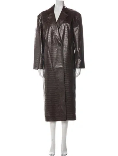 Pre-owned Lamarque Animal Print Coat W/ Tags In Brown