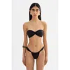 Lamarque Twist Front Bandeau Bikini Top In Black