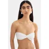 Lamarque Twist Front Bandeau Bikini Top In White