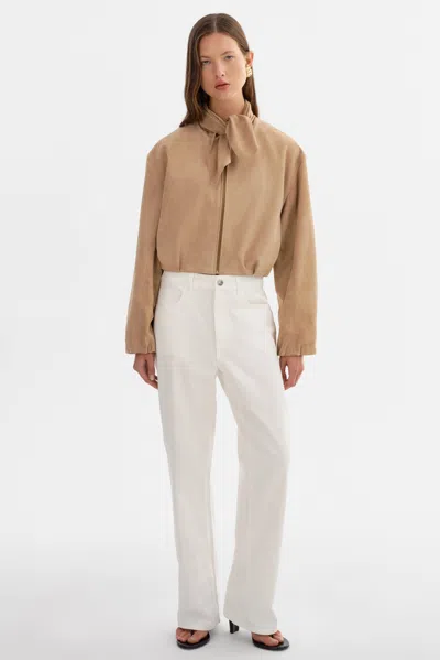 Lamarque Anita Suede Bomber Jacket In Brown