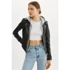 Lamarque Anna Leather Biker Jacket In Black