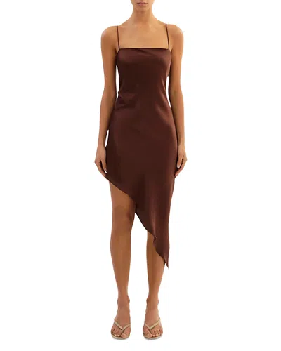 Lamarque Ashley Asymmetrical Dress In Brown