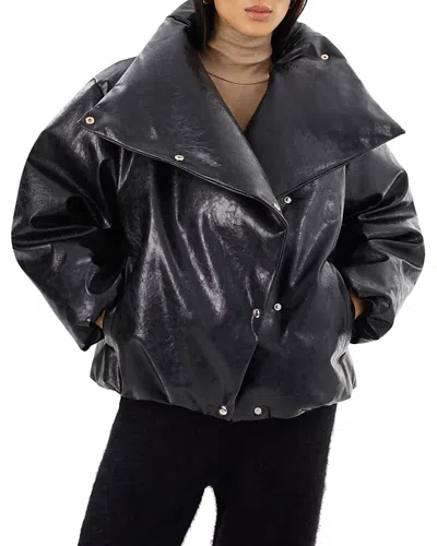 Lamarque Asymmetric Leather Jacket In Black