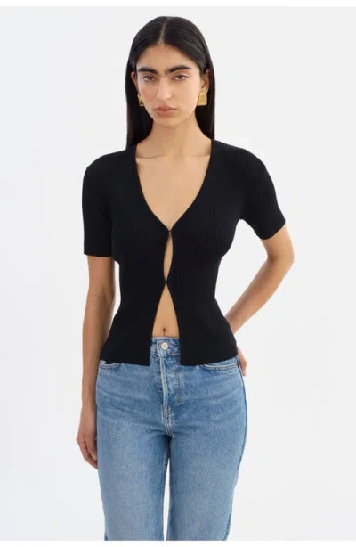 LAMARQUE LAMARQUE AURELIE | RIB KNIT SHORT SLEEVE TOP