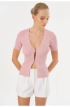 Lamarque Aurelie Rib Knit Short Sleeve Top