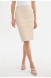 Lamarque Avana | Leather Pencil Skirt In White
