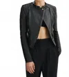 Lamarque Azra Asymmetrical Leather Jacket In Black In Black