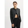 Lamarque Azra Asymmetrical Leather Jacket In Black In Black