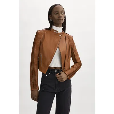 Lamarque Azra Leather Jacket In Brown