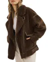 Lamarque Faux Fur Jacket In Brown
