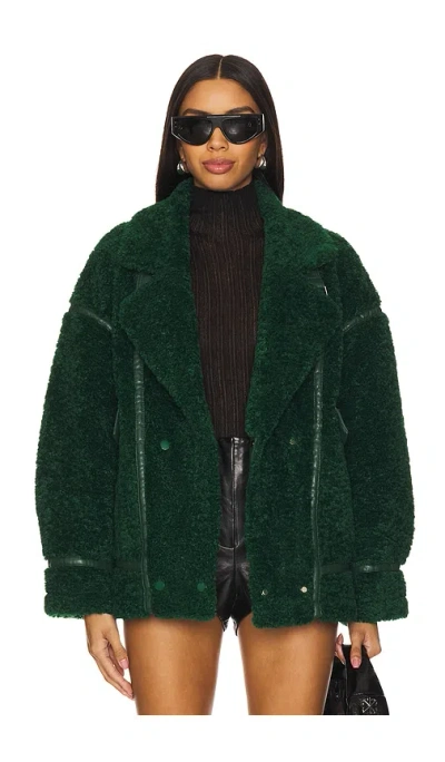 Lamarque Badu Faux Fur Jacket In Ê·¸ë¦°