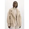 Lamarque Badu | Oversized Faux Shearling Jacket In Nude