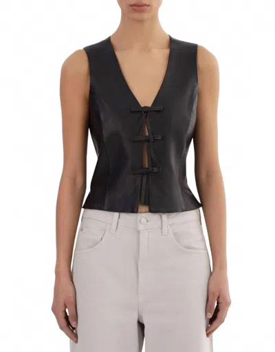 Lamarque Bastina Leather Top In Black
