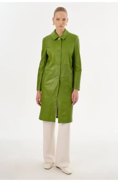 Lamarque Belen | Longline Leather Coat