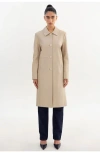Lamarque Belen | Longline Leather Coat In Neutral