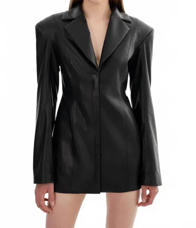 Lamarque Benedetta Faux Leather Blazer Dress In Black