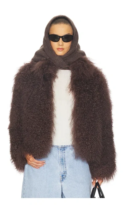 Lamarque Bianca Fur Jacket In Brown