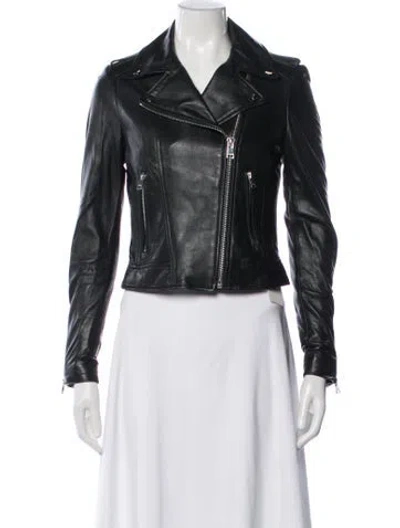Pre-owned Lamarque Biker Jacket In Black