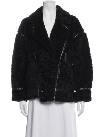 Pre-owned Lamarque Biker Jacket In Black