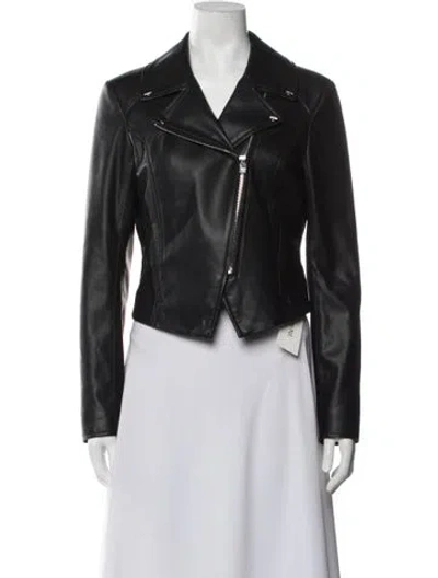 Pre-owned Lamarque Biker Jacket In Black