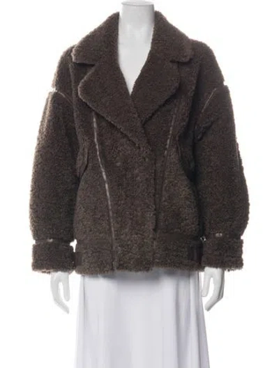 Pre-owned Lamarque Biker Jacket In Brown