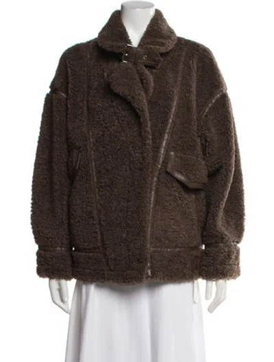 Pre-owned Lamarque Biker Jacket In Brown