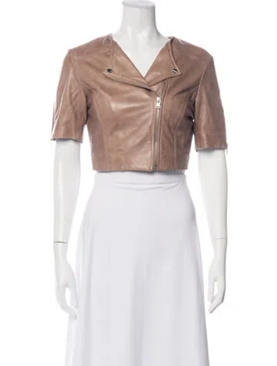 Pre-owned Lamarque Biker Jacket In Brown