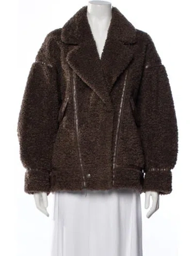 Pre-owned Lamarque Biker Jacket In Brown