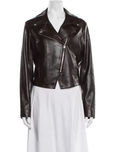 Pre-owned Lamarque Biker Jacket In Brown