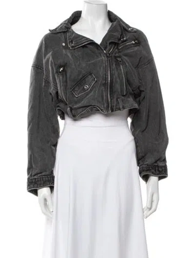 Pre-owned Lamarque Biker Jacket In Grey