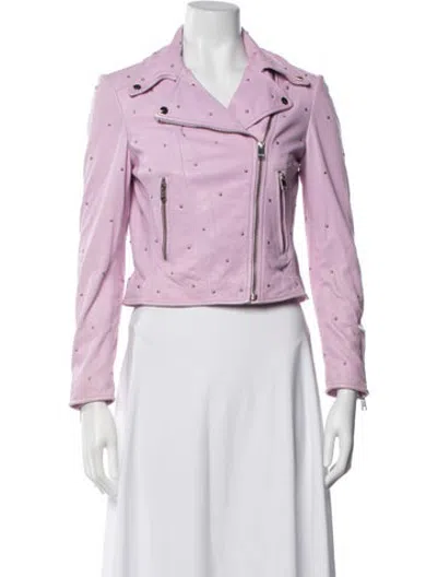 Pre-owned Lamarque Biker Jacket In Purple