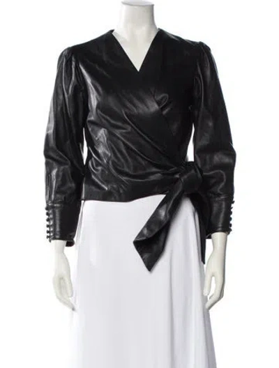 Pre-owned Lamarque Biker Jacket W/ Tags In Blue